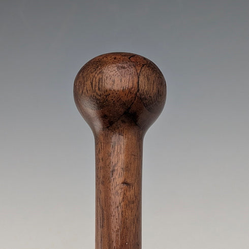 英國古董棕色和棕褐色軸圓柄手杖 77 厘米